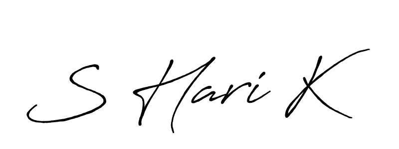 Create a beautiful signature design for name S Hari K. With this signature (Antro_Vectra_Bolder) fonts, you can make a handwritten signature for free. S Hari K signature style 7 images and pictures png