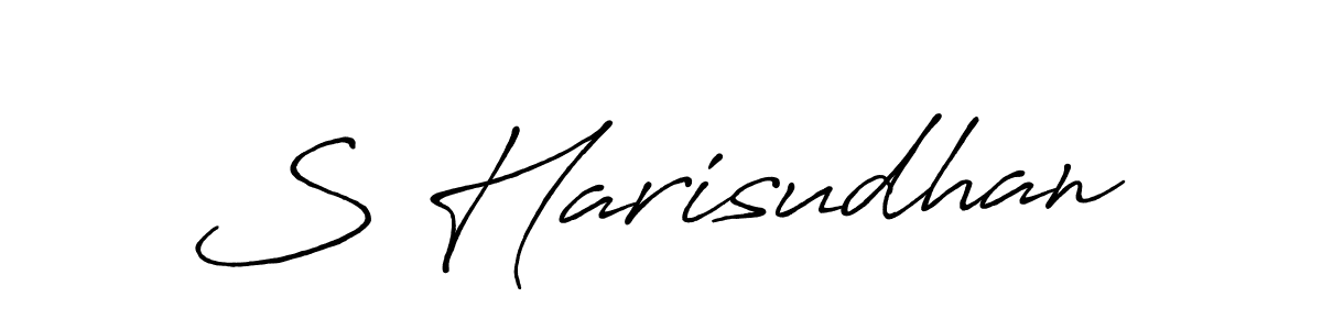 The best way (Antro_Vectra_Bolder) to make a short signature is to pick only two or three words in your name. The name S Harisudhan include a total of six letters. For converting this name. S Harisudhan signature style 7 images and pictures png