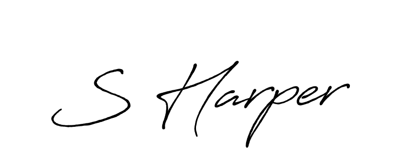 How to make S Harper name signature. Use Antro_Vectra_Bolder style for creating short signs online. This is the latest handwritten sign. S Harper signature style 7 images and pictures png
