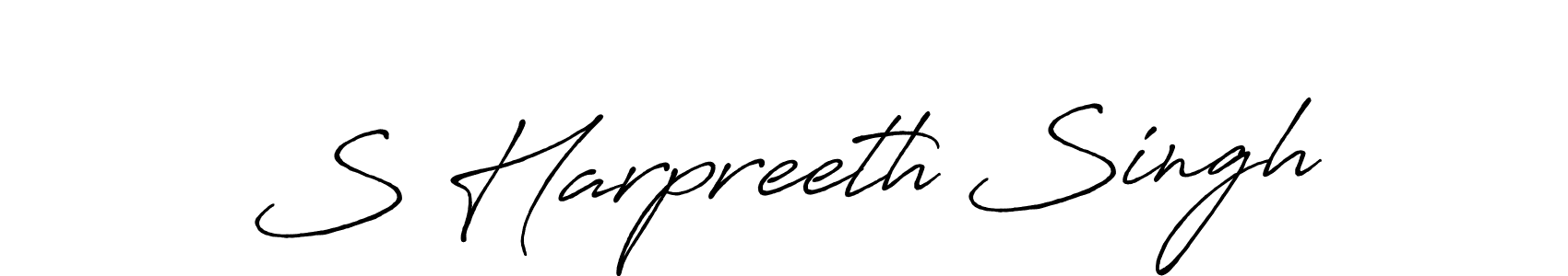 The best way (Antro_Vectra_Bolder) to make a short signature is to pick only two or three words in your name. The name S Harpreeth Singh include a total of six letters. For converting this name. S Harpreeth Singh signature style 7 images and pictures png