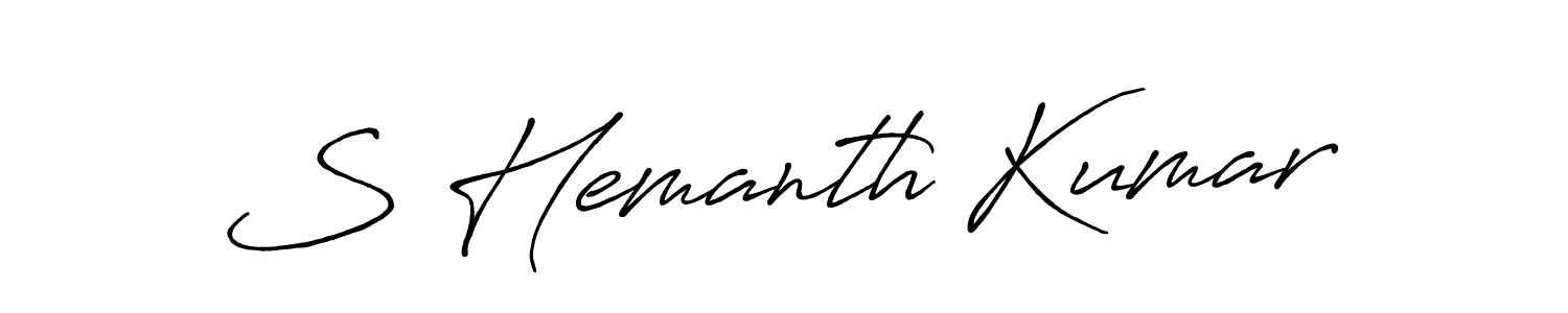 How to make S Hemanth Kumar name signature. Use Antro_Vectra_Bolder style for creating short signs online. This is the latest handwritten sign. S Hemanth Kumar signature style 7 images and pictures png