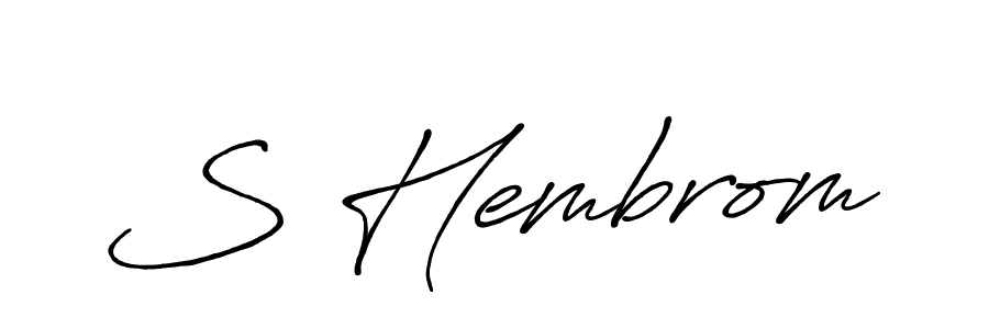 How to make S Hembrom signature? Antro_Vectra_Bolder is a professional autograph style. Create handwritten signature for S Hembrom name. S Hembrom signature style 7 images and pictures png