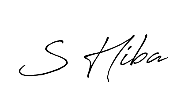 How to make S Hiba name signature. Use Antro_Vectra_Bolder style for creating short signs online. This is the latest handwritten sign. S Hiba signature style 7 images and pictures png