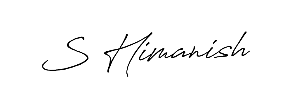 Use a signature maker to create a handwritten signature online. With this signature software, you can design (Antro_Vectra_Bolder) your own signature for name S Himanish. S Himanish signature style 7 images and pictures png