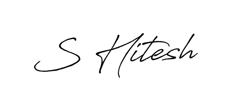 Also You can easily find your signature by using the search form. We will create S Hitesh name handwritten signature images for you free of cost using Antro_Vectra_Bolder sign style. S Hitesh signature style 7 images and pictures png