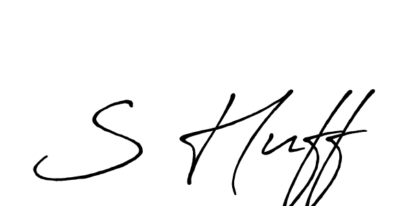 Make a beautiful signature design for name S Huff. With this signature (Antro_Vectra_Bolder) style, you can create a handwritten signature for free. S Huff signature style 7 images and pictures png