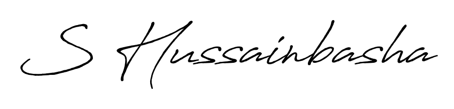 Get inspired by this graceful Antro_Vectra_Bolder signature style for name S Hussainbasha. Smooth loops and balanced proportions for everyday use. S Hussainbasha signature style 7 images and pictures png