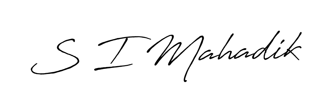 if you are searching for the best signature style for your name S I Mahadik. so please give up your signature search. here we have designed multiple signature styles  using Antro_Vectra_Bolder. S I Mahadik signature style 7 images and pictures png