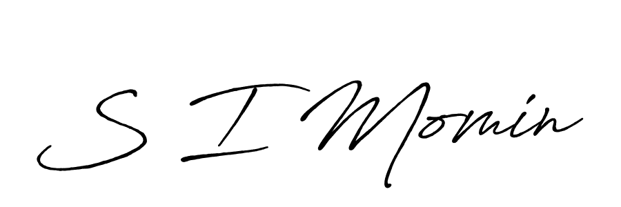 Make a beautiful signature design for name S I Momin. With this signature (Antro_Vectra_Bolder) style, you can create a handwritten signature for free. S I Momin signature style 7 images and pictures png