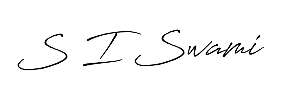 How to make S I Swami name signature. Use Antro_Vectra_Bolder style for creating short signs online. This is the latest handwritten sign. S I Swami signature style 7 images and pictures png