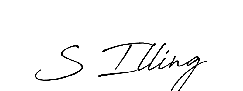 The best way (Antro_Vectra_Bolder) to make a short signature is to pick only two or three words in your name. The name S Illing include a total of six letters. For converting this name. S Illing signature style 7 images and pictures png