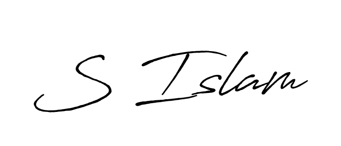 How to make S Islam signature? Antro_Vectra_Bolder is a professional autograph style. Create handwritten signature for S Islam name. S Islam signature style 7 images and pictures png