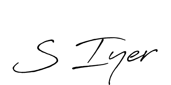 if you are searching for the best signature style for your name S Iyer. so please give up your signature search. here we have designed multiple signature styles  using Antro_Vectra_Bolder. S Iyer signature style 7 images and pictures png