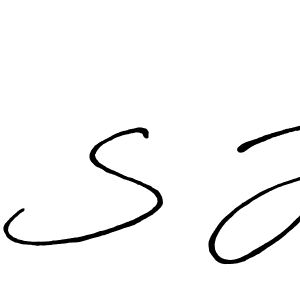 The best way (Antro_Vectra_Bolder) to make a short signature is to pick only two or three words in your name. The name S J include a total of six letters. For converting this name. S J signature style 7 images and pictures png