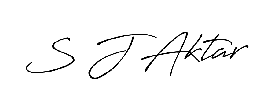 S J Aktar stylish signature style. Best Handwritten Sign (Antro_Vectra_Bolder) for my name. Handwritten Signature Collection Ideas for my name S J Aktar. S J Aktar signature style 7 images and pictures png