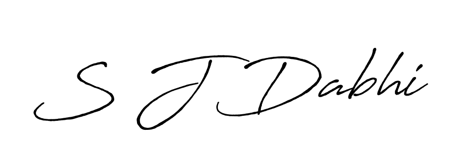 Create a beautiful signature design for name S J Dabhi. With this signature (Antro_Vectra_Bolder) fonts, you can make a handwritten signature for free. S J Dabhi signature style 7 images and pictures png