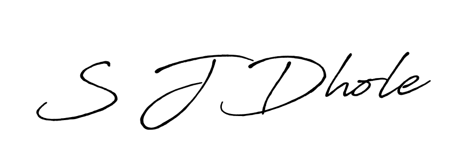 S J Dhole stylish signature style. Best Handwritten Sign (Antro_Vectra_Bolder) for my name. Handwritten Signature Collection Ideas for my name S J Dhole. S J Dhole signature style 7 images and pictures png