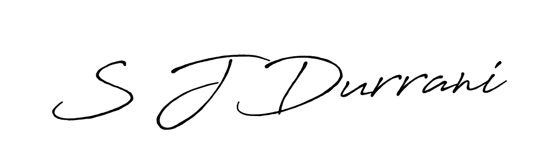 Make a beautiful signature design for name S J Durrani. With this signature (Antro_Vectra_Bolder) style, you can create a handwritten signature for free. S J Durrani signature style 7 images and pictures png