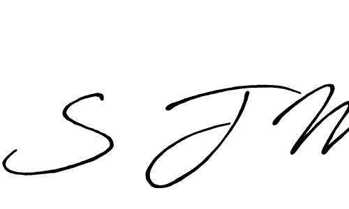 Make a beautiful signature design for name S J M. With this signature (Antro_Vectra_Bolder) style, you can create a handwritten signature for free. S J M signature style 7 images and pictures png