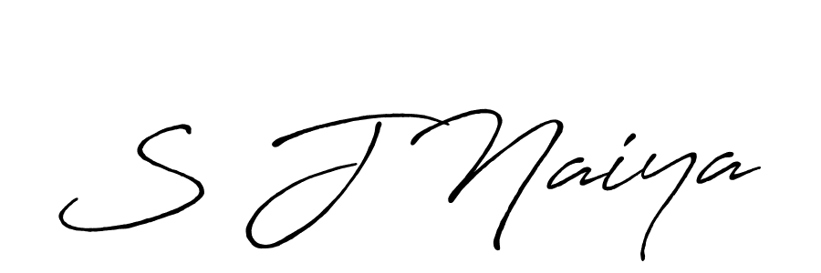 Use a signature maker to create a handwritten signature online. With this signature software, you can design (Antro_Vectra_Bolder) your own signature for name S J Naiya. S J Naiya signature style 7 images and pictures png