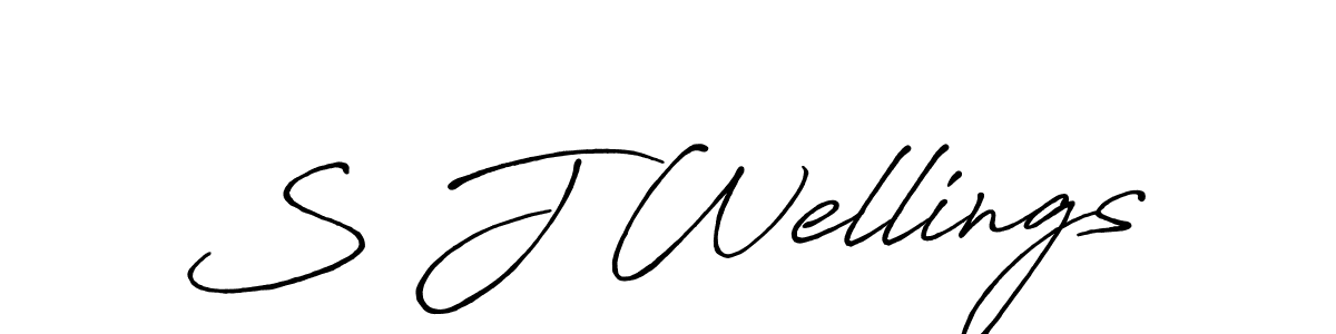 Make a beautiful signature design for name S J Wellings. With this signature (Antro_Vectra_Bolder) style, you can create a handwritten signature for free. S J Wellings signature style 7 images and pictures png