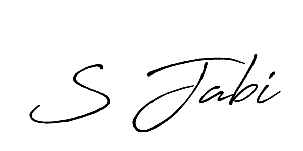 S Jabi stylish signature style. Best Handwritten Sign (Antro_Vectra_Bolder) for my name. Handwritten Signature Collection Ideas for my name S Jabi. S Jabi signature style 7 images and pictures png