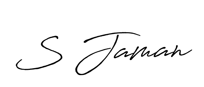 Create a beautiful signature design for name S Jaman. With this signature (Antro_Vectra_Bolder) fonts, you can make a handwritten signature for free. S Jaman signature style 7 images and pictures png