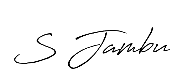 You should practise on your own different ways (Antro_Vectra_Bolder) to write your name (S Jambu) in signature. don't let someone else do it for you. S Jambu signature style 7 images and pictures png