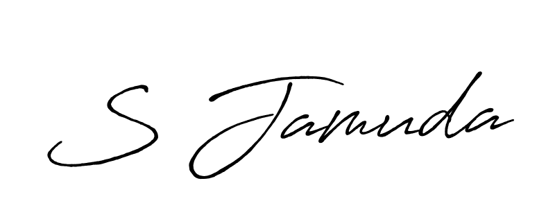 Use a signature maker to create a handwritten signature online. With this signature software, you can design (Antro_Vectra_Bolder) your own signature for name S Jamuda. S Jamuda signature style 7 images and pictures png