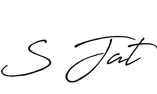 Design your own signature with our free online signature maker. With this signature software, you can create a handwritten (Antro_Vectra_Bolder) signature for name S Jat. S Jat signature style 7 images and pictures png