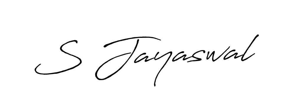 Create a beautiful signature design for name S Jayaswal. With this signature (Antro_Vectra_Bolder) fonts, you can make a handwritten signature for free. S Jayaswal signature style 7 images and pictures png