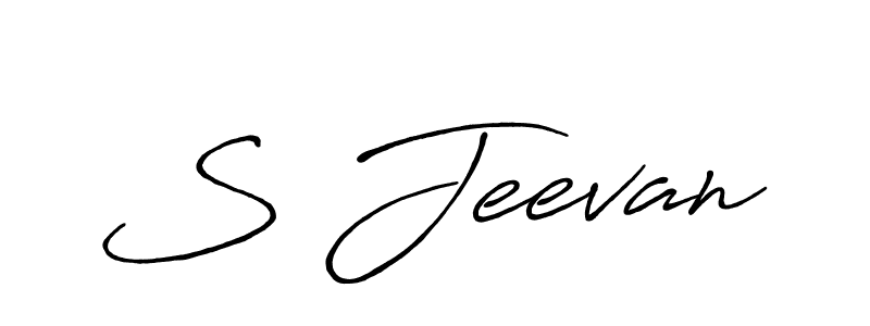 How to make S Jeevan name signature. Use Antro_Vectra_Bolder style for creating short signs online. This is the latest handwritten sign. S Jeevan signature style 7 images and pictures png