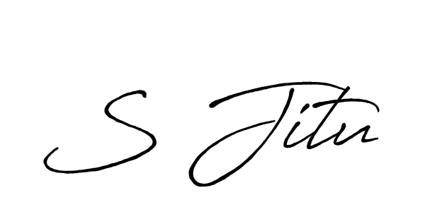 Use a signature maker to create a handwritten signature online. With this signature software, you can design (Antro_Vectra_Bolder) your own signature for name S Jitu. S Jitu signature style 7 images and pictures png