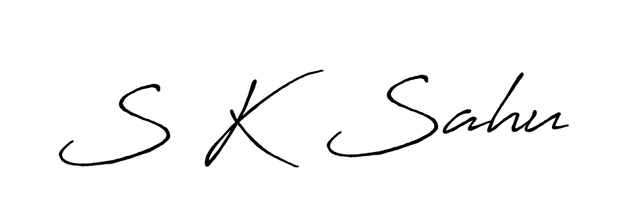 The best way (Antro_Vectra_Bolder) to make a short signature is to pick only two or three words in your name. The name S K  Sahu include a total of six letters. For converting this name. S K  Sahu signature style 7 images and pictures png