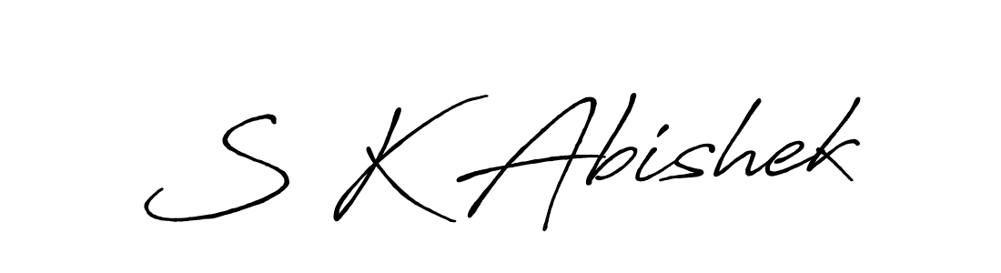 Design your own signature with our free online signature maker. With this signature software, you can create a handwritten (Antro_Vectra_Bolder) signature for name S K Abishek. S K Abishek signature style 7 images and pictures png
