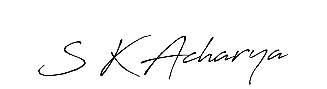 The best way (Antro_Vectra_Bolder) to make a short signature is to pick only two or three words in your name. The name S K Acharya include a total of six letters. For converting this name. S K Acharya signature style 7 images and pictures png