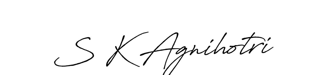 Make a beautiful signature design for name S K Agnihotri. With this signature (Antro_Vectra_Bolder) style, you can create a handwritten signature for free. S K Agnihotri signature style 7 images and pictures png