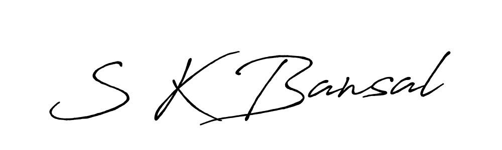 Use a signature maker to create a handwritten signature online. With this signature software, you can design (Antro_Vectra_Bolder) your own signature for name S K Bansal. S K Bansal signature style 7 images and pictures png