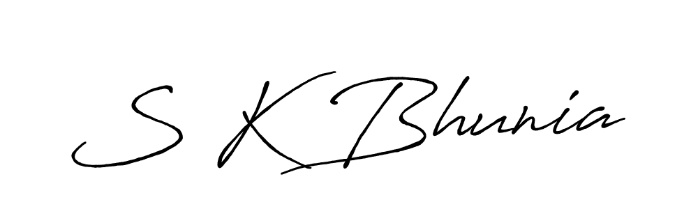 Design your own signature with our free online signature maker. With this signature software, you can create a handwritten (Antro_Vectra_Bolder) signature for name S K Bhunia. S K Bhunia signature style 7 images and pictures png