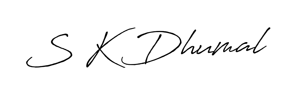 How to make S K Dhumal name signature. Use Antro_Vectra_Bolder style for creating short signs online. This is the latest handwritten sign. S K Dhumal signature style 7 images and pictures png