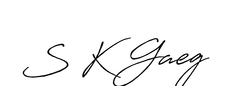 Create a beautiful signature design for name S K Gaeg. With this signature (Antro_Vectra_Bolder) fonts, you can make a handwritten signature for free. S K Gaeg signature style 7 images and pictures png