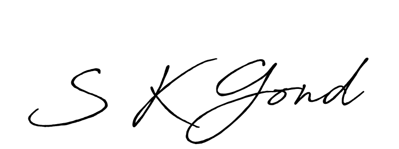 Use a signature maker to create a handwritten signature online. With this signature software, you can design (Antro_Vectra_Bolder) your own signature for name S K Gond. S K Gond signature style 7 images and pictures png