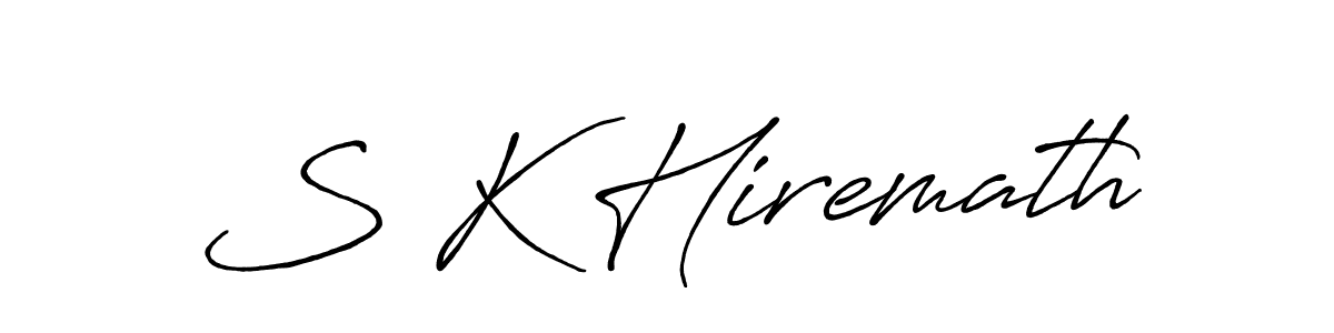 The best way (Antro_Vectra_Bolder) to make a short signature is to pick only two or three words in your name. The name S K Hiremath include a total of six letters. For converting this name. S K Hiremath signature style 7 images and pictures png