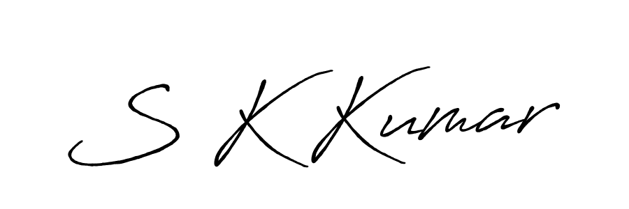 How to make S K Kumar name signature. Use Antro_Vectra_Bolder style for creating short signs online. This is the latest handwritten sign. S K Kumar signature style 7 images and pictures png