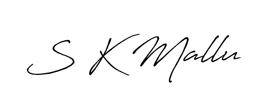 Use a signature maker to create a handwritten signature online. With this signature software, you can design (Antro_Vectra_Bolder) your own signature for name S K Mallu. S K Mallu signature style 7 images and pictures png