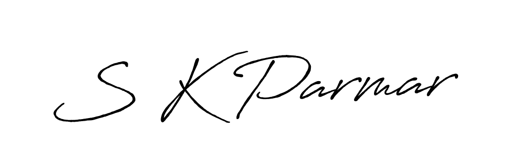 How to make S K Parmar name signature. Use Antro_Vectra_Bolder style for creating short signs online. This is the latest handwritten sign. S K Parmar signature style 7 images and pictures png