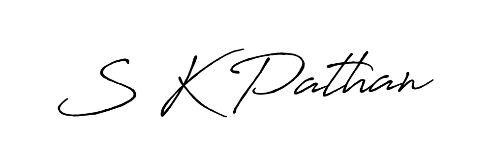 How to make S K Pathan name signature. Use Antro_Vectra_Bolder style for creating short signs online. This is the latest handwritten sign. S K Pathan signature style 7 images and pictures png