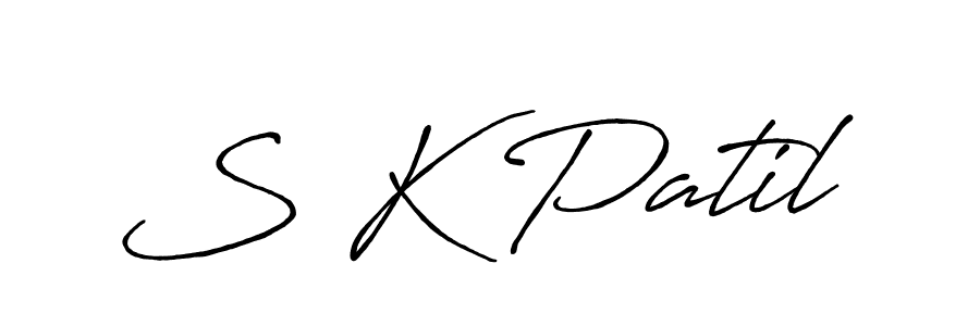 Make a beautiful signature design for name S K Patil. With this signature (Antro_Vectra_Bolder) style, you can create a handwritten signature for free. S K Patil signature style 7 images and pictures png