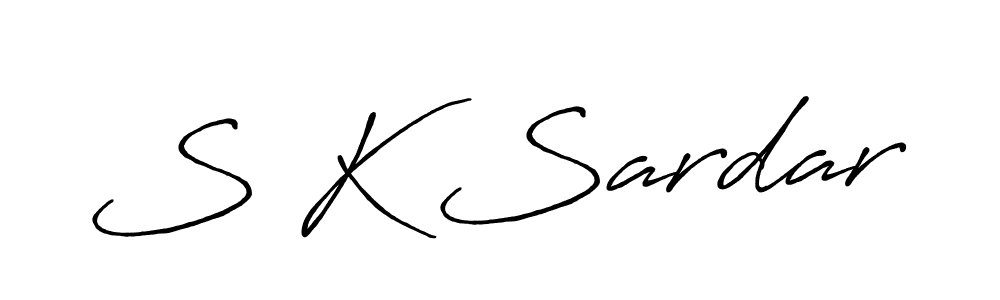 How to make S K Sardar signature? Antro_Vectra_Bolder is a professional autograph style. Create handwritten signature for S K Sardar name. S K Sardar signature style 7 images and pictures png