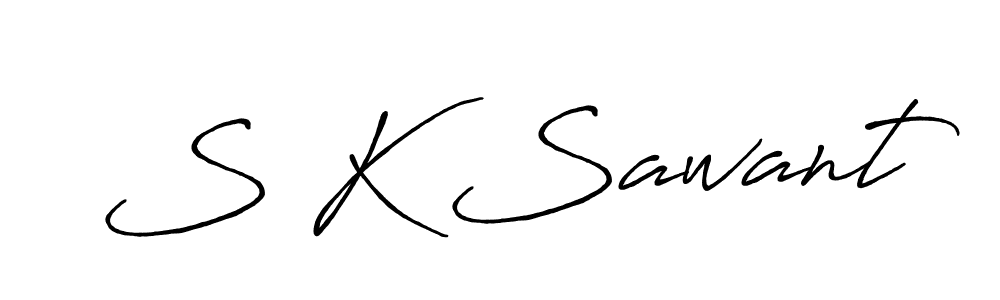 How to make S K Sawant name signature. Use Antro_Vectra_Bolder style for creating short signs online. This is the latest handwritten sign. S K Sawant signature style 7 images and pictures png